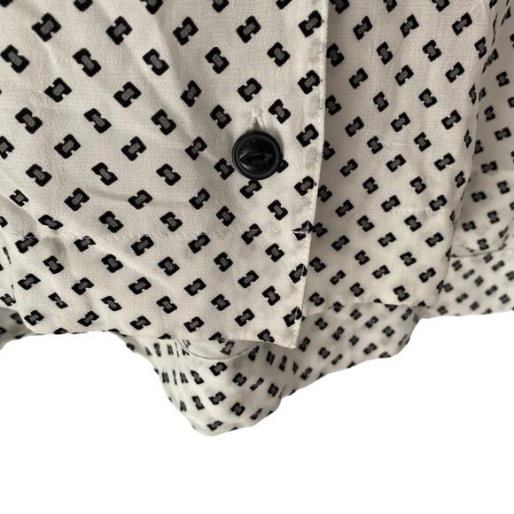 Rag & Bone Reed Button Up White Black Print Top Shirt Oversized Fit size XS - Picture 5 of 8